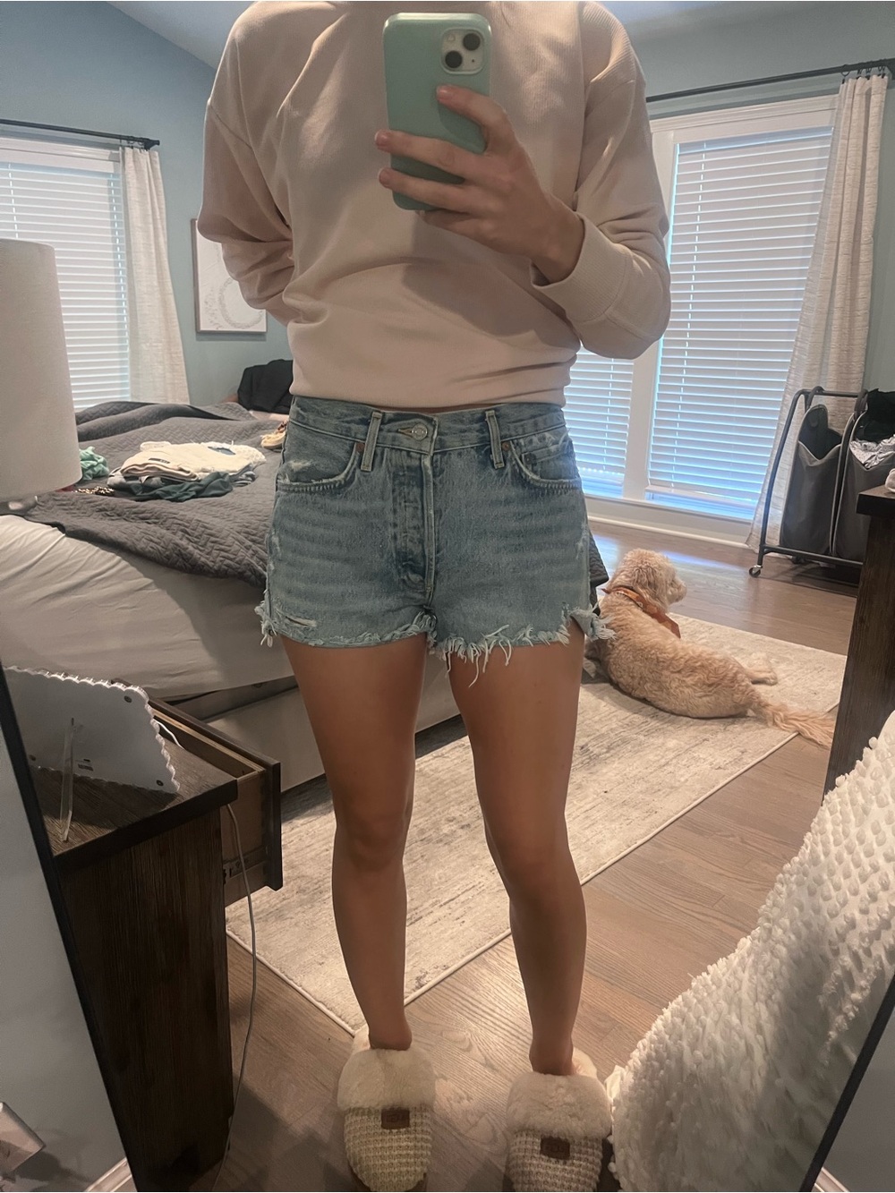 AGOLDE Distressed Denim Shorts - Women Size 25